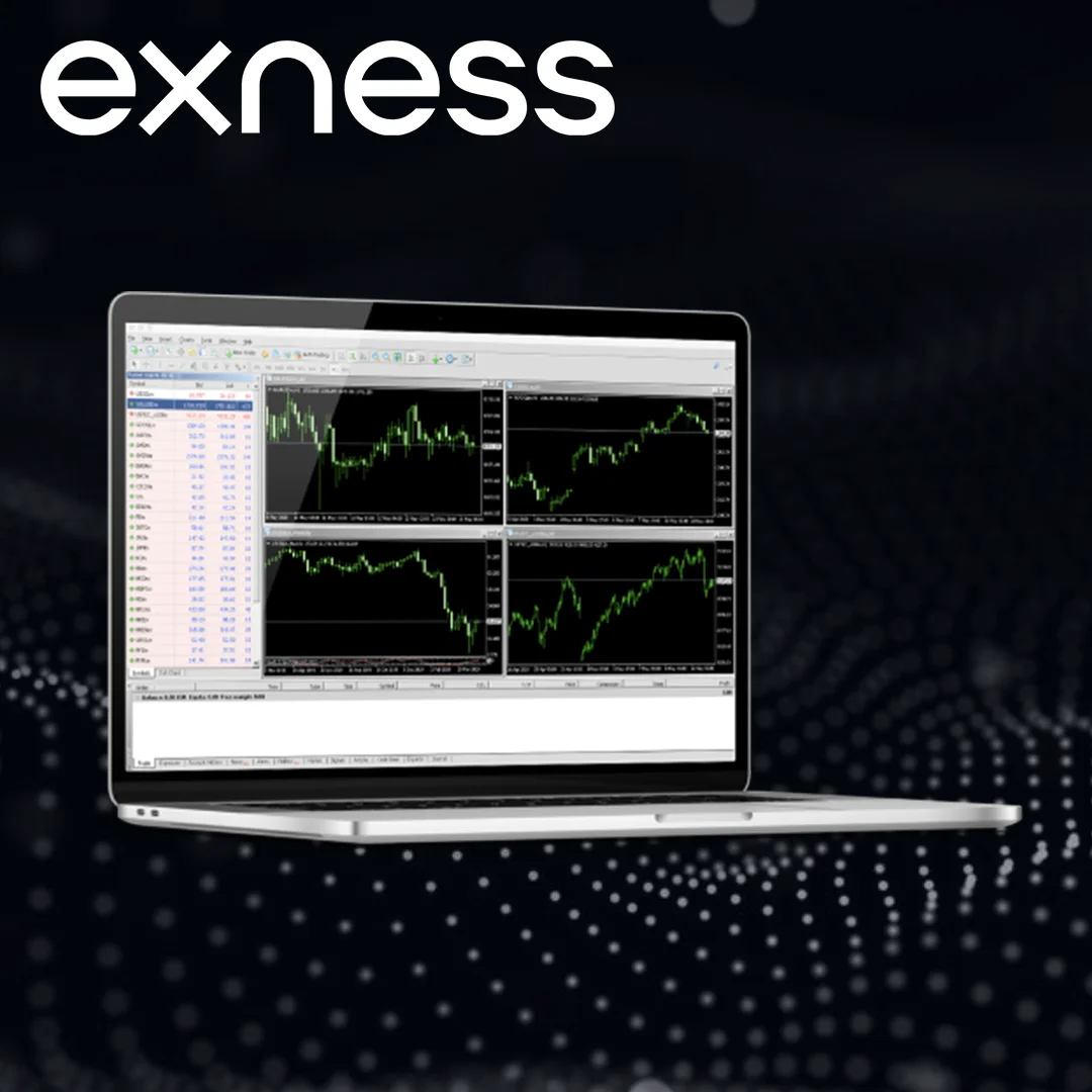 Exness trading platform on laptop