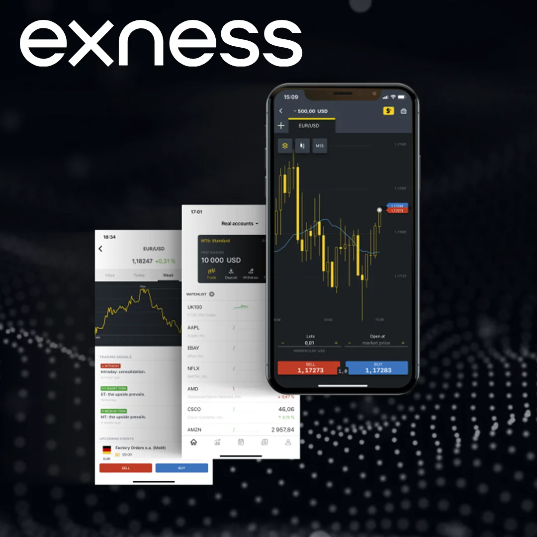 Exness mobile app interface