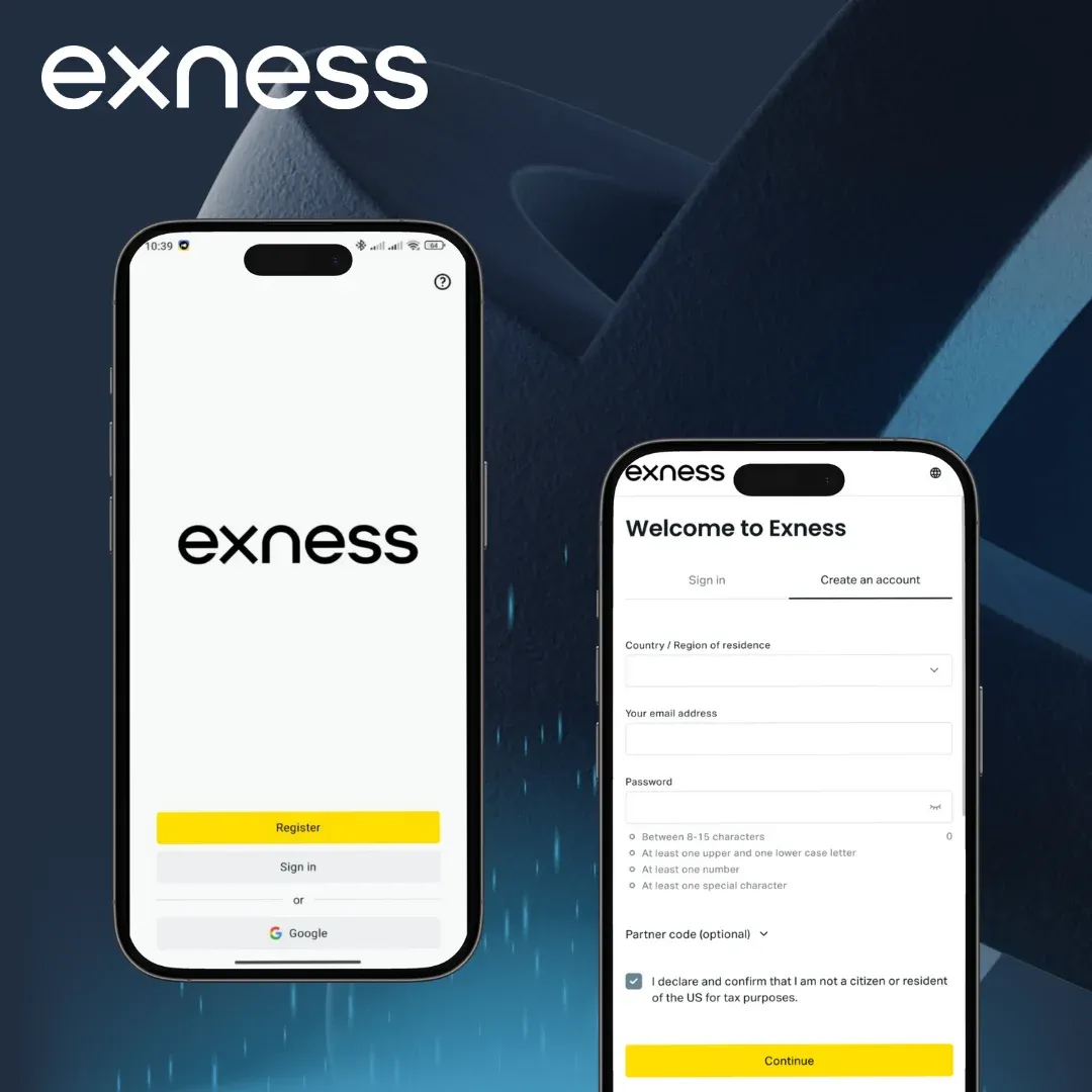 Exness registration on mobile in Nigeria